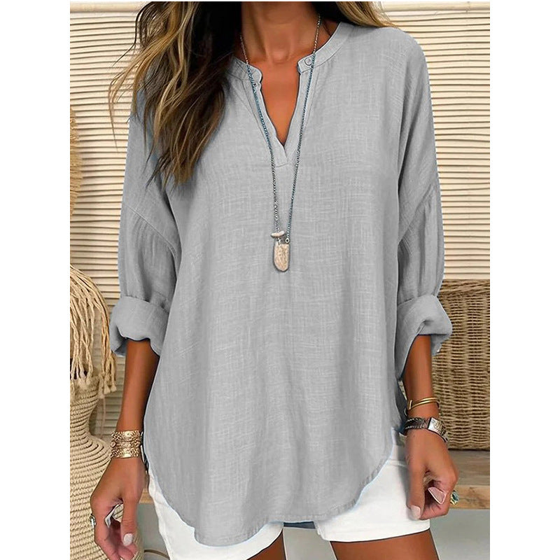 Lea™ | Lad Sommerbluse med V-snit
