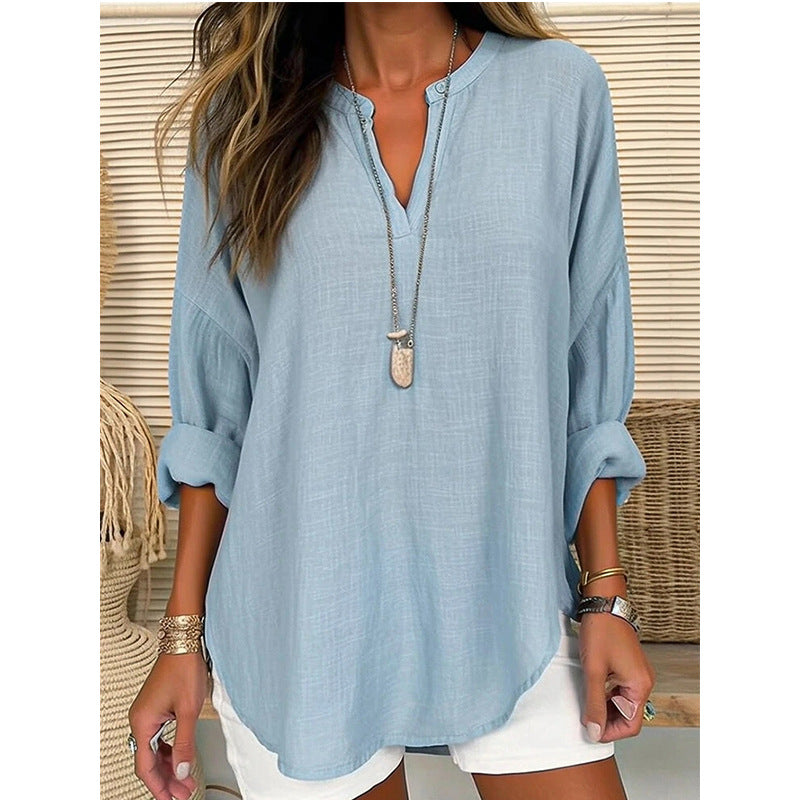 Lea™ | Lad Sommerbluse med V-snit