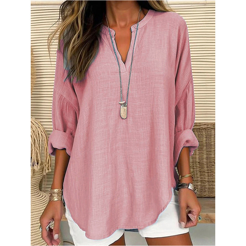 Lea™ | Lad Sommerbluse med V-snit