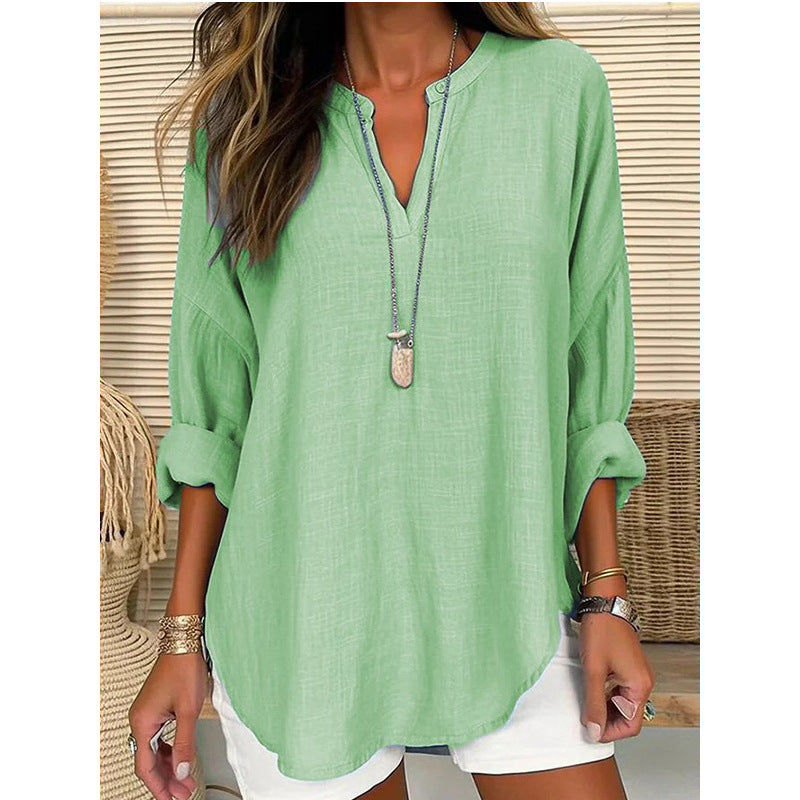 Lea™ | Lad Sommerbluse med V-snit