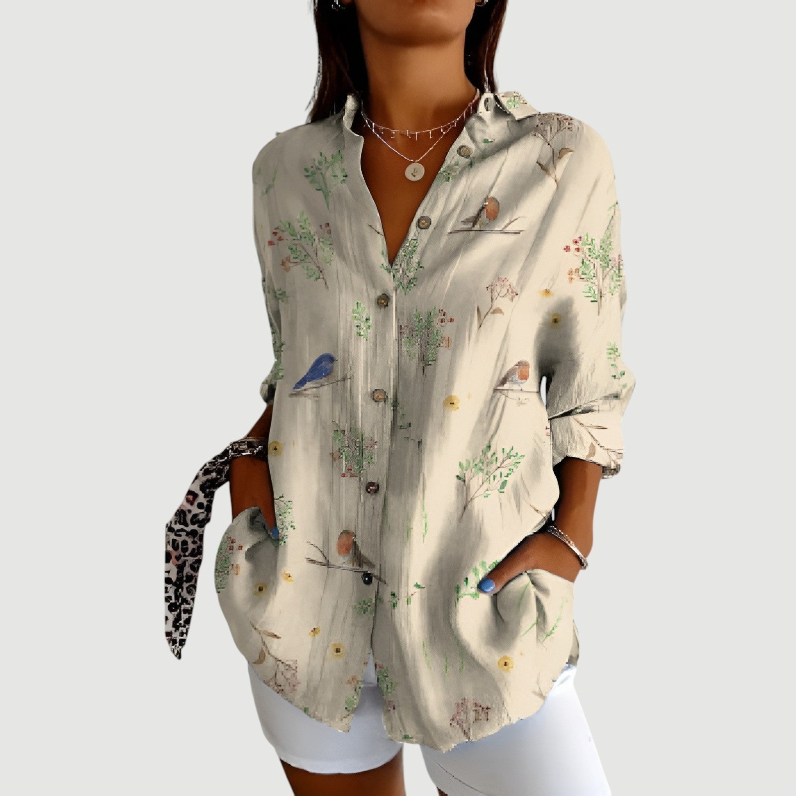 Ronja™ | Bluse med farverigt design