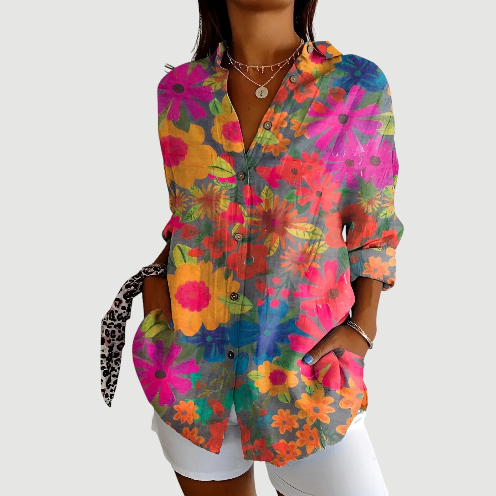 Elva™ | Bluse med farverigt design