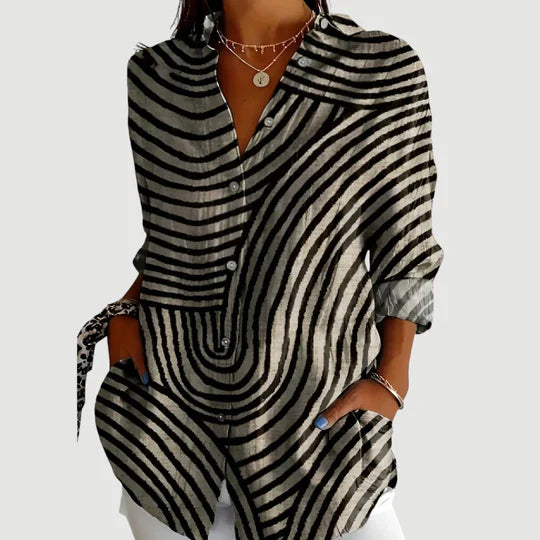 Ida™ bluse med farverigt design