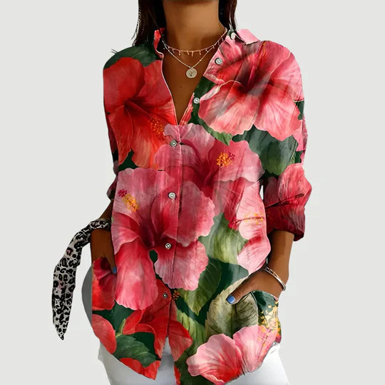 Ida™ bluse med farverigt design