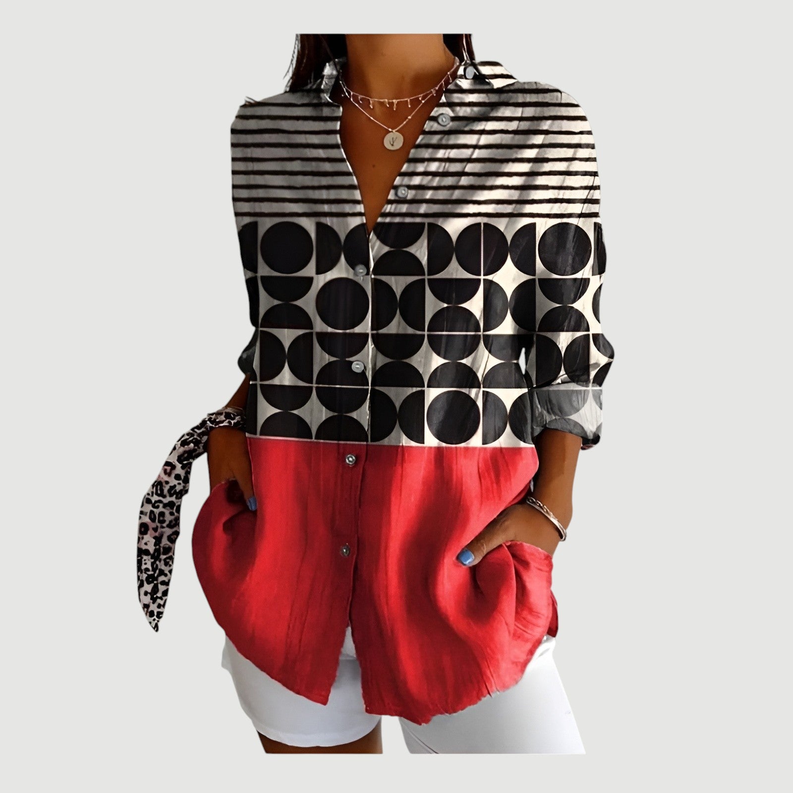 Sigrid™ | Bluse med farverigt design