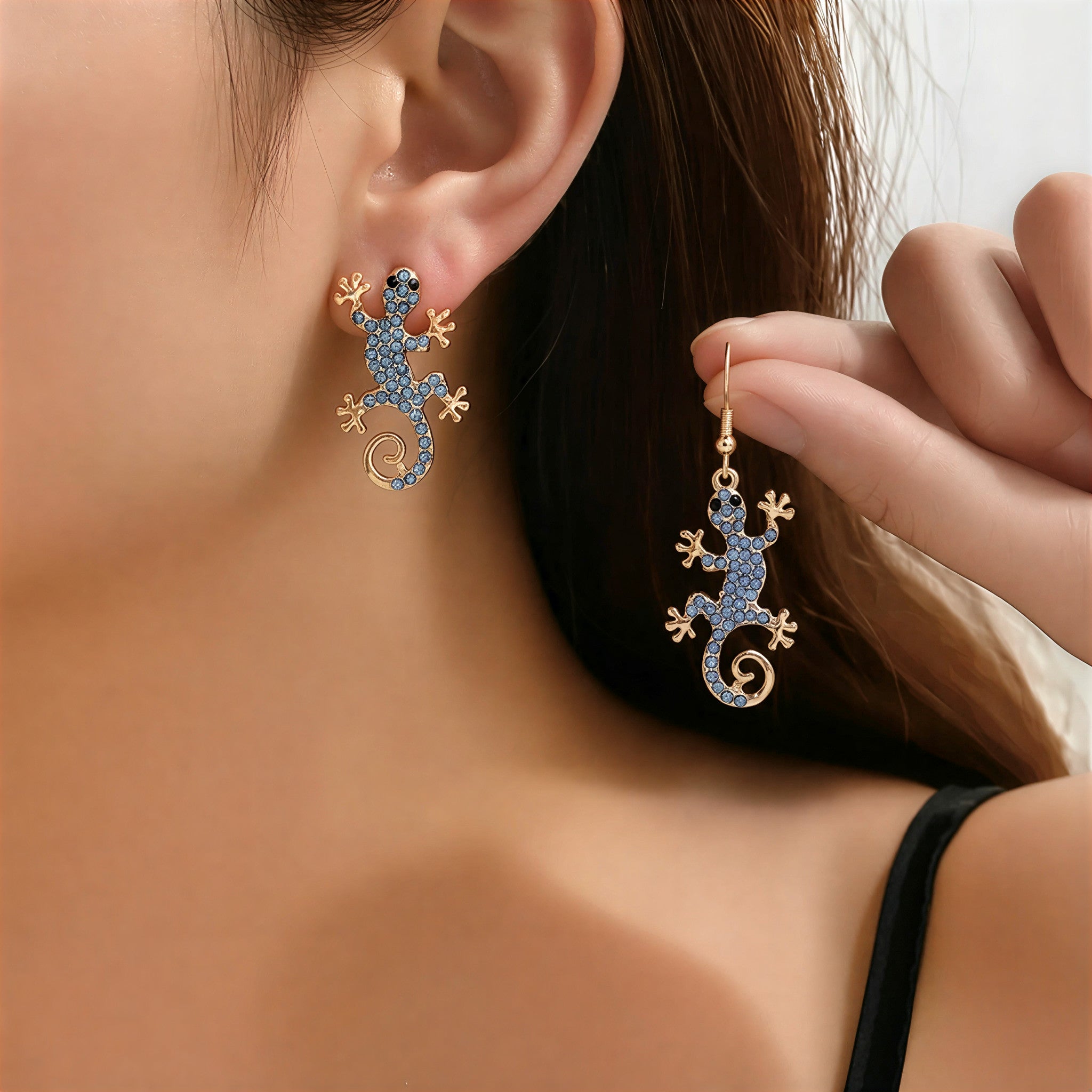 Gecko lykkebringer øreringe med gratis ring | Begrænset tilbud